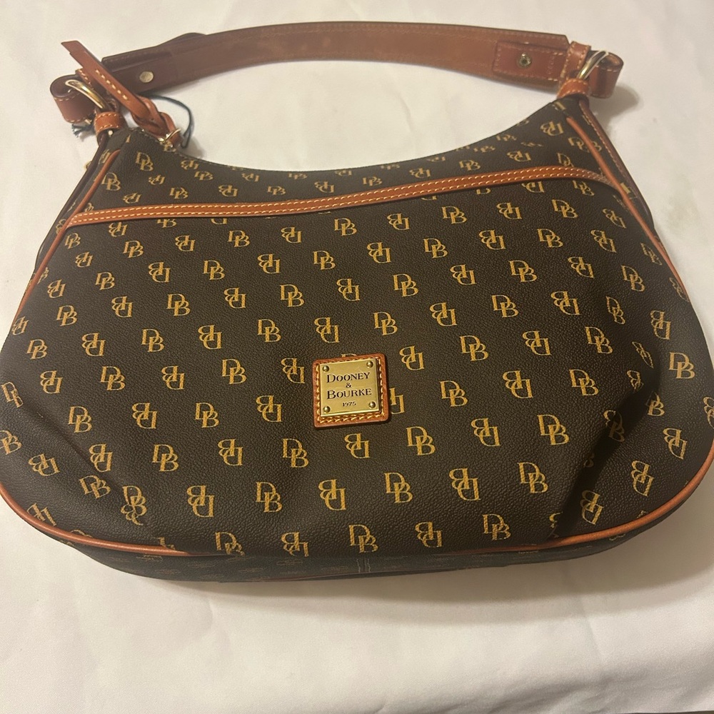 Dooney & Bourke Black and Brown Shoulder Bag